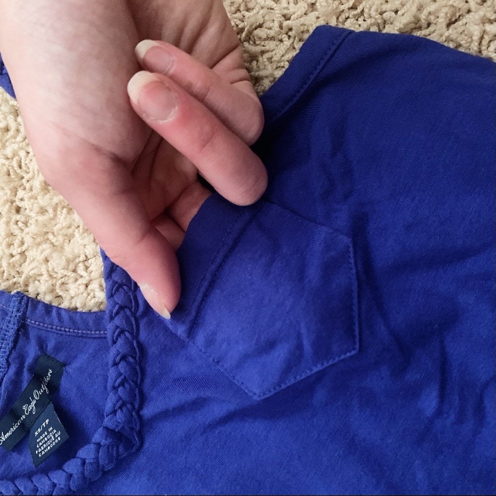 🔵 AEO • Braided Strap Racerback Tank - Picture 2 of 3